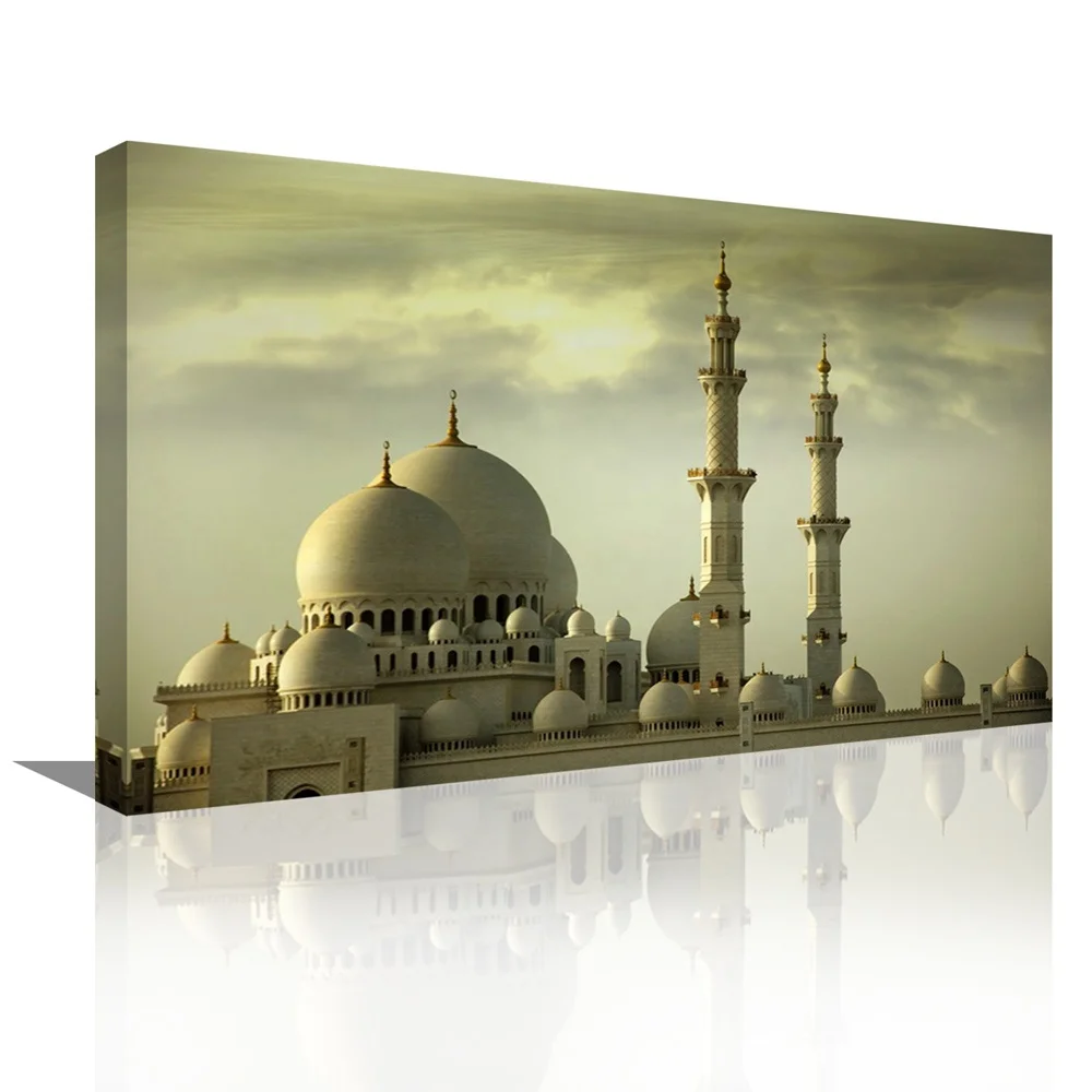 landscape islamic Masjid art painting  HD canvas printing artwork  wholesale price Jerusalem Wall Art  home decor painting