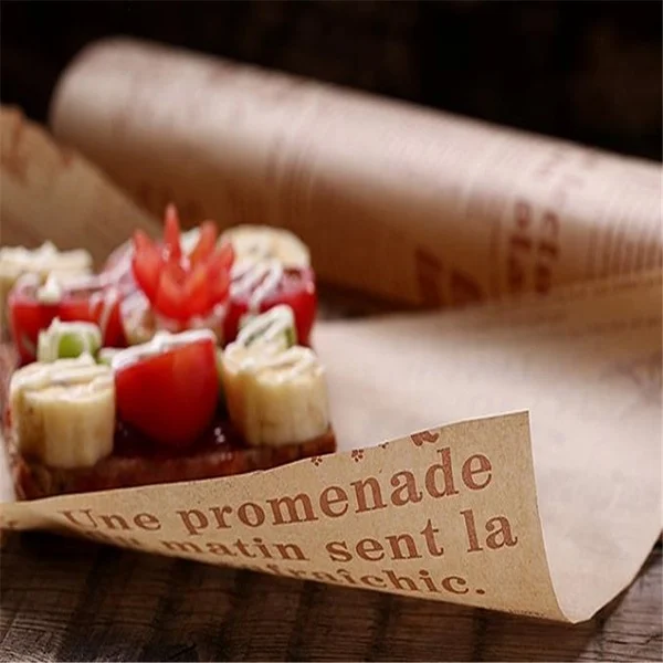 
Factory custom printing wrapping grease proof paper food grade wax paper for hamburger sandwich shawarma packaging 