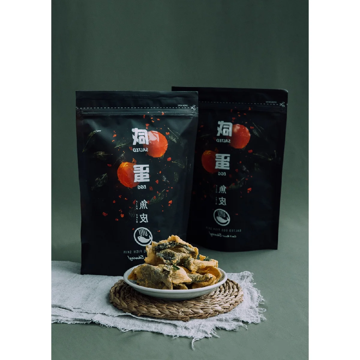 Egg Flavour  Shelf Life 12 Months Malaysia Origin Packaged Bag 100g Fried Snacks Salted Egg Fish Skin