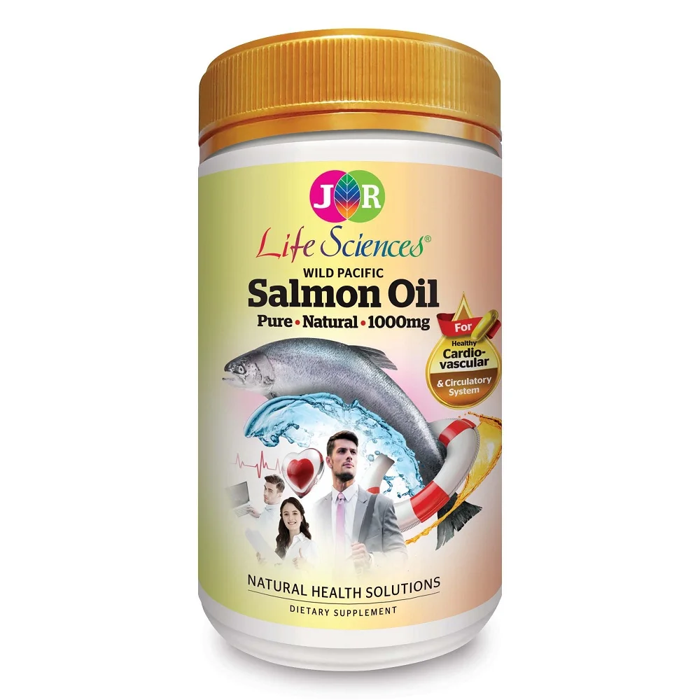 
JR Life Sciences Wild Pacific Salmon Oil 1000mg (180 Softgels) Supports Cardiovascular Health 