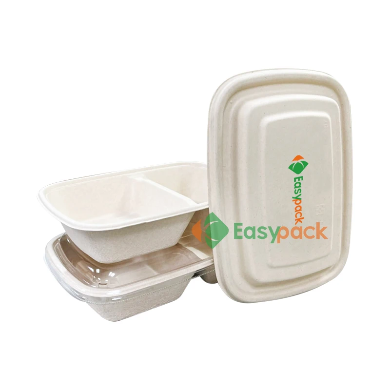 1000ml rectangular biodegradable disposable food container custom printed lid