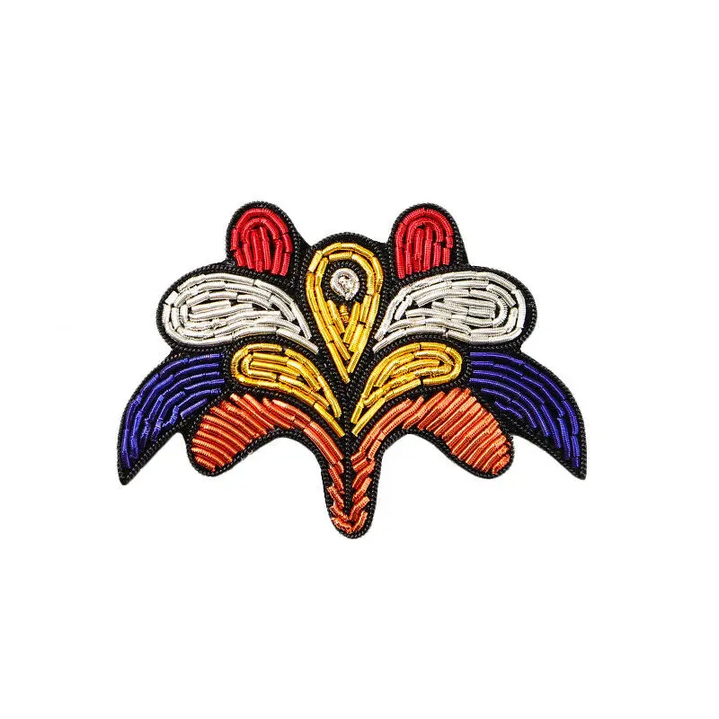 Fashion hand Embroidery badges brooch emblem Customized brooch/Fashion High Quality Hand Embroidered brooch/ Best Quality Custom