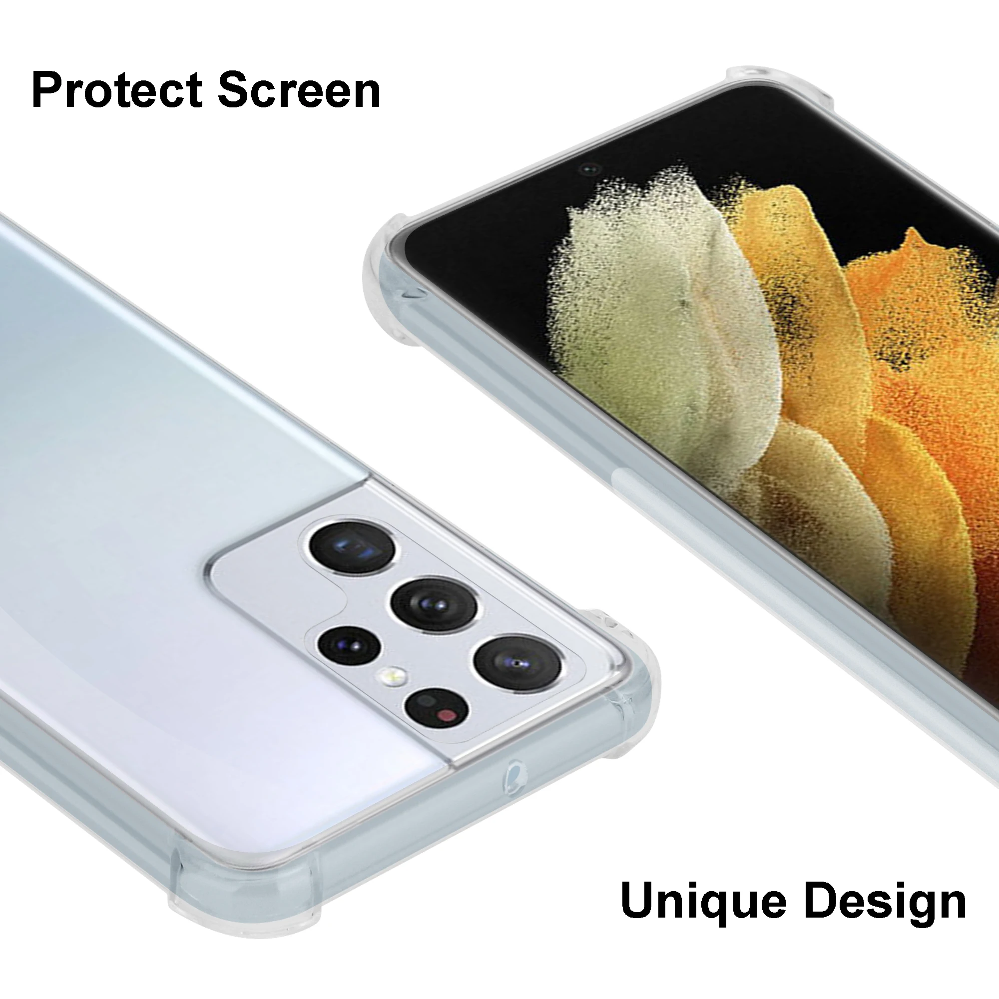 Transparent Alpha Gel Mobile Phone Case For Samsung Galaxy S22 Ultra, Shockproof TPU Phone Case  For S22 Ultra