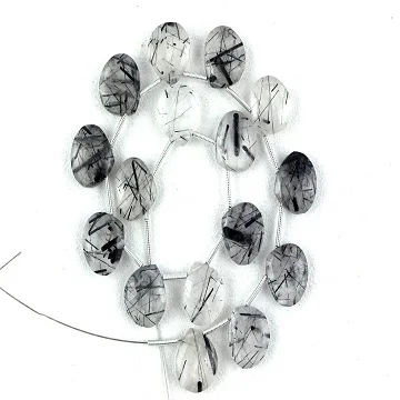 Top quality 16 Pieces Briolette Beads Natural Black Rutile Faceted Heart Shape Gemstone Hair Quartz Jewelry Making