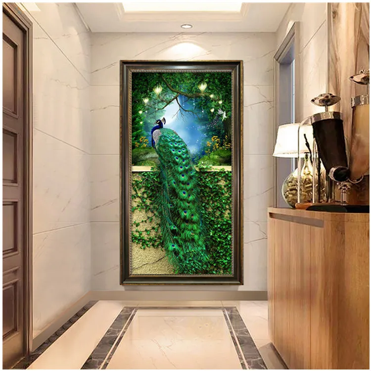 Full Drill Elegant and beautiful peacock Embroidery Cross Stitch Arts Craft Canvas Wall Decor diamond painting kits