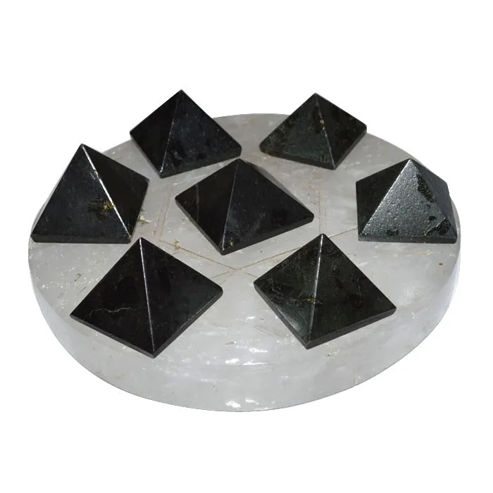 Affordable David Star 7 Tourmaline Pyramids with Crystal Base | 7 Tourmaline Pyramids with Crystal David Star