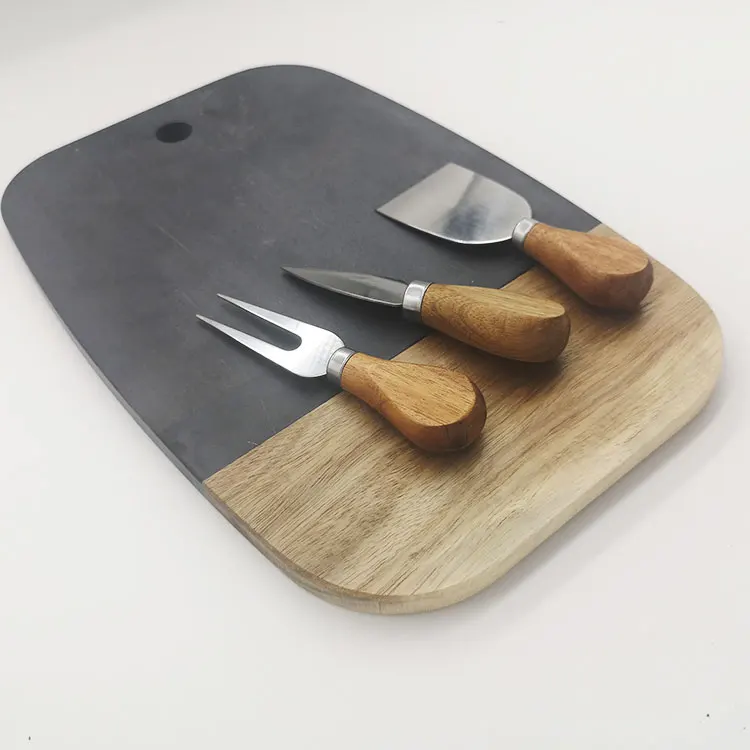 custom chopping board cheese platter slate wooden serving board set with knives wood cutting board charcuterie cheese cake stand