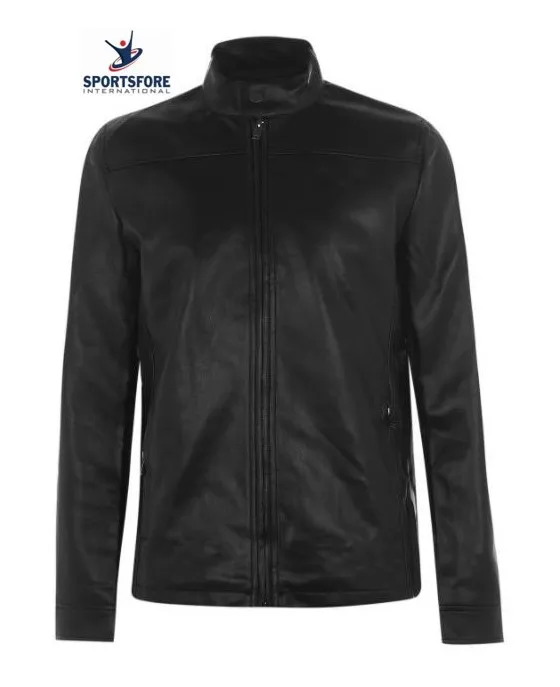 PU Jacket Hot Sale Classic Look Lightweight Waterproof Windproof Quick Dry 2 Pockets Full Zip Long Sleeves PU Jacket for Men