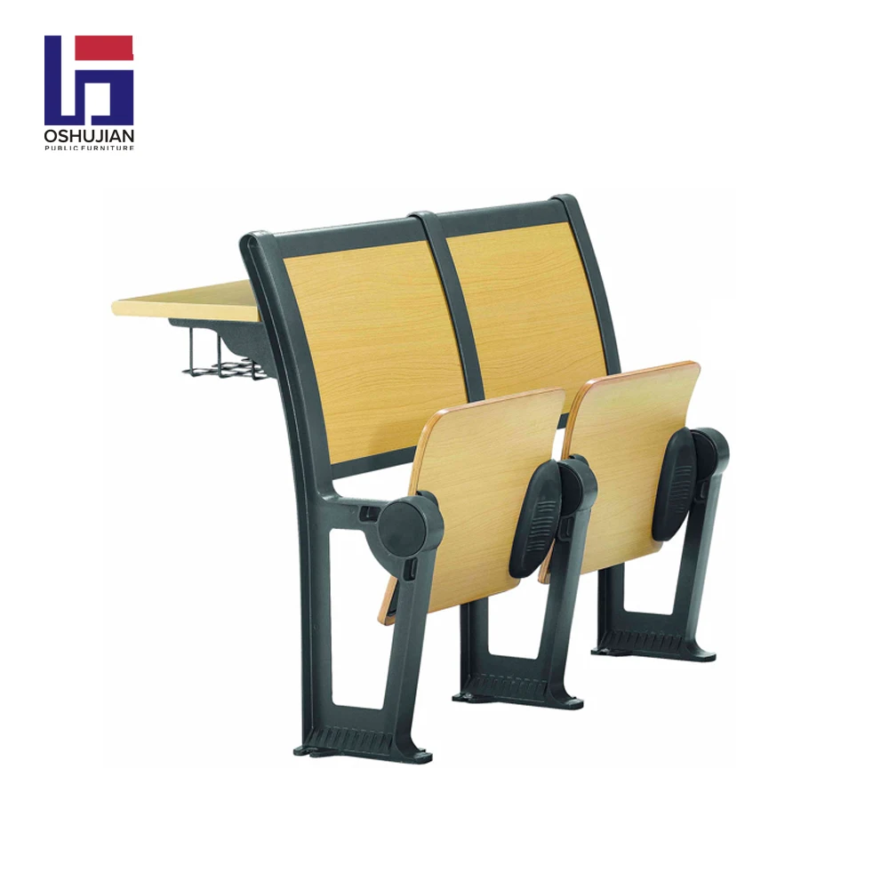 Oshujian wooden metal college university student chair and desk for classroom furniture