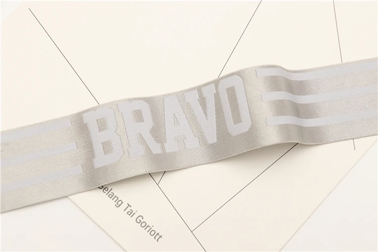 manufacturer produce shinny Custom logo band underwear jacquard elastic band nylon webbing waistband for underwear