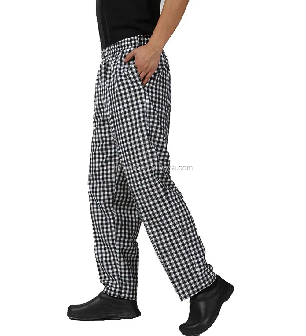 
Professional Unisex Ready-made Check Chef Pants Fashion Chef Uniforms Pants 