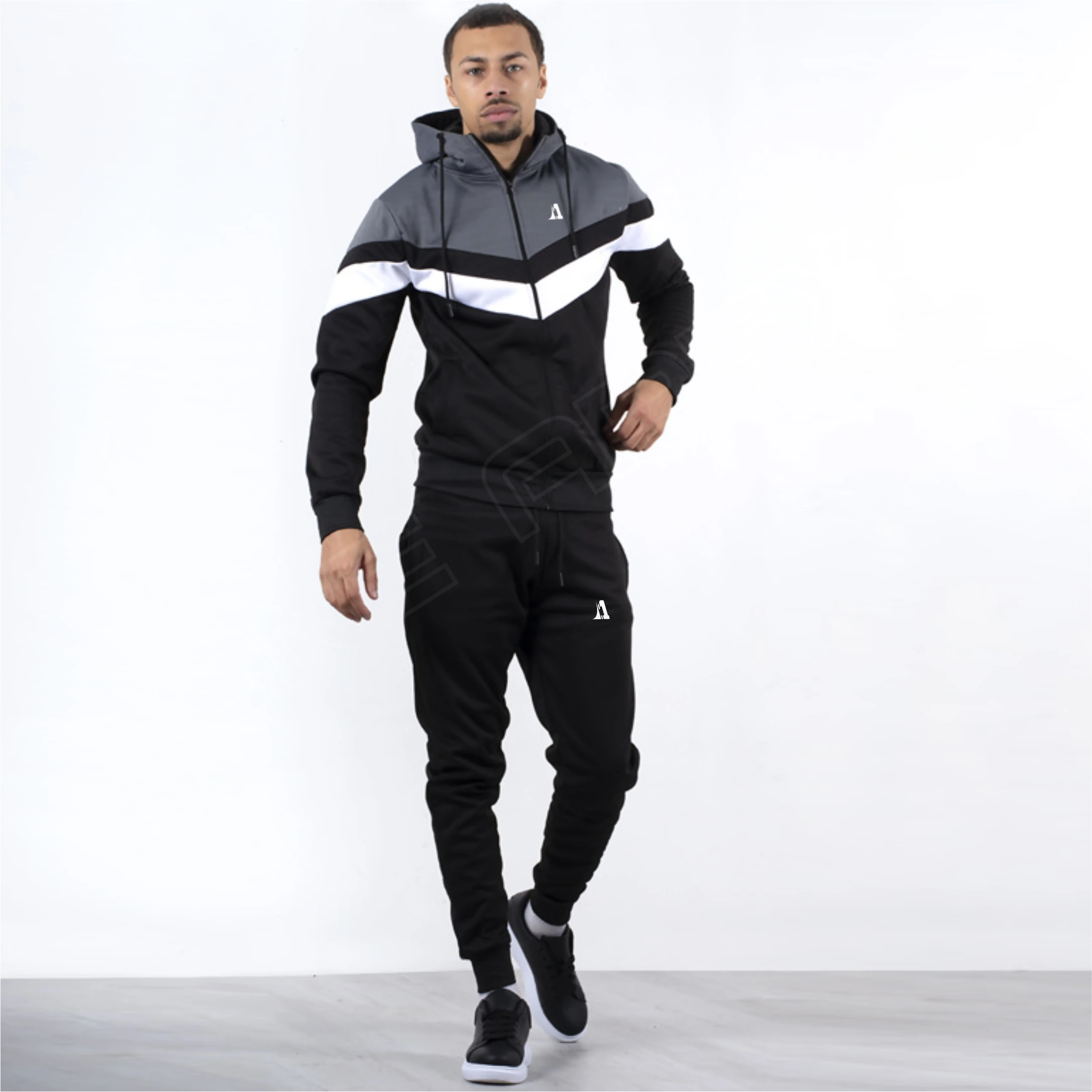 High Quality Fleece Tech jogging suits custom Mens tracksuit Plain Striped Tracksuit set by OneApex