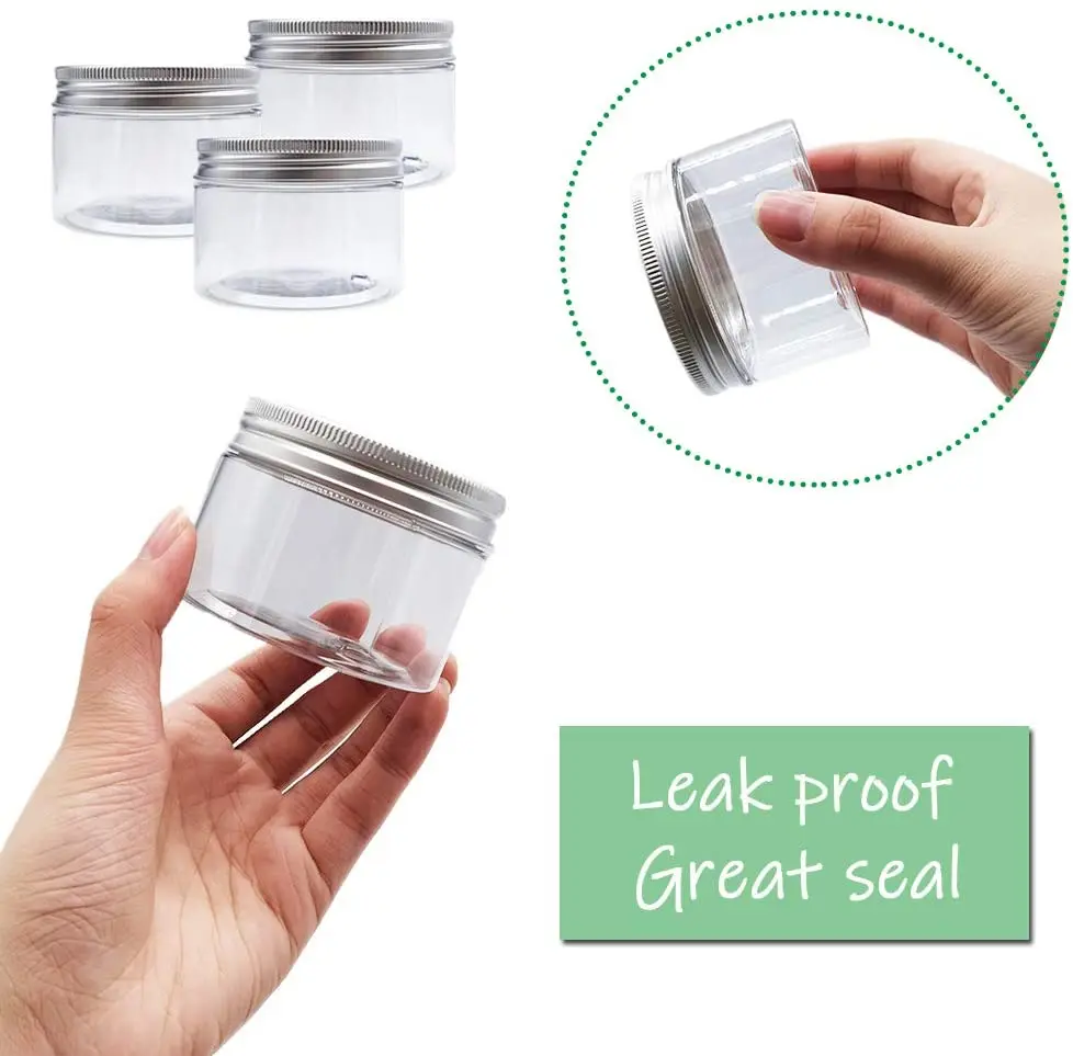 Многофункциональная Пластиковая Круглая банка косметический контейнер для лосьонов тела конфет порошка пластиковые банки хранения сухих фруктов с серебряными крышками