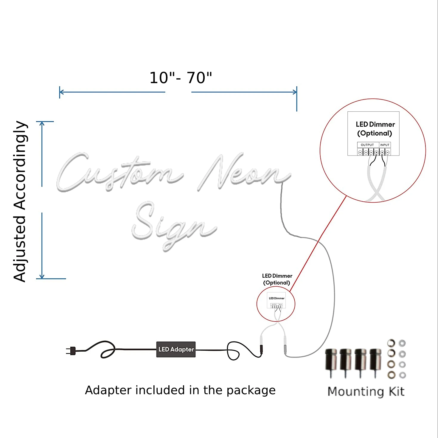 Personalized Luminous Holiday Party Custom Flexible Neon LED Neon Sign Light RGBW Silicon Waterproof 12V Retro Bag Customized