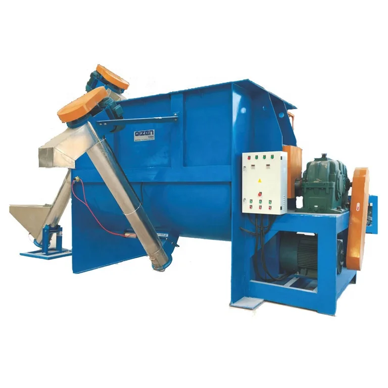 Plastic Sheet Crushing Material Semi-automatic Stainless Steel Horizontal Screw Mixer