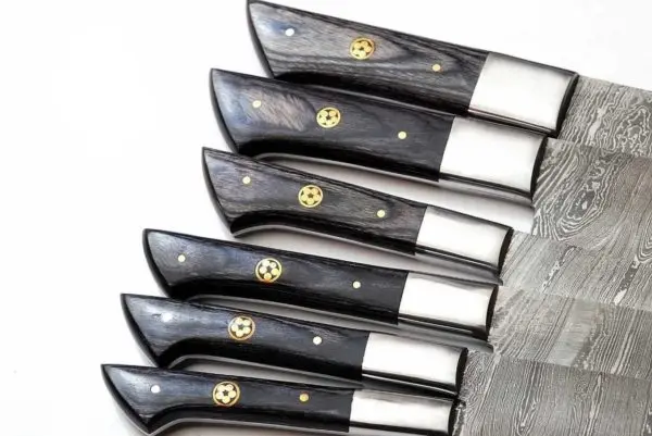 Handmade Damascus Steel Chef Knives Set  For kitchen use hand forge knife with leather sheath fixed blade KK-10  Gift knife
