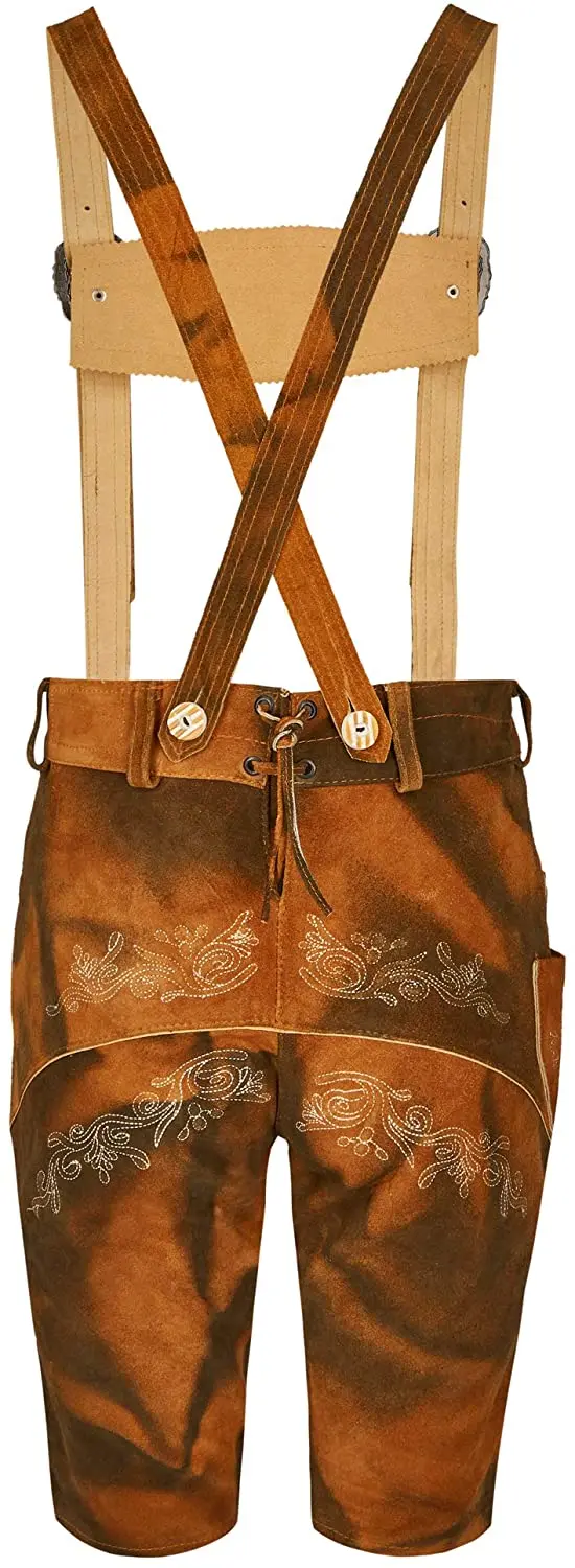 Оригинальные новые немецкие подтяжки Lederhosen из натуральной кожи с Баварским октоберфестом и подходящими подтяжками Короткие традиционные штаны