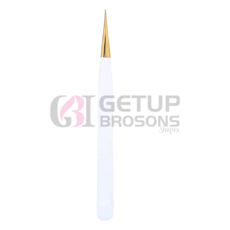 Wholesale Beauty  Private Label Volume Extension Pointed Powder Coating Gold Plasma Tip Lashes Eyelash Tweezers