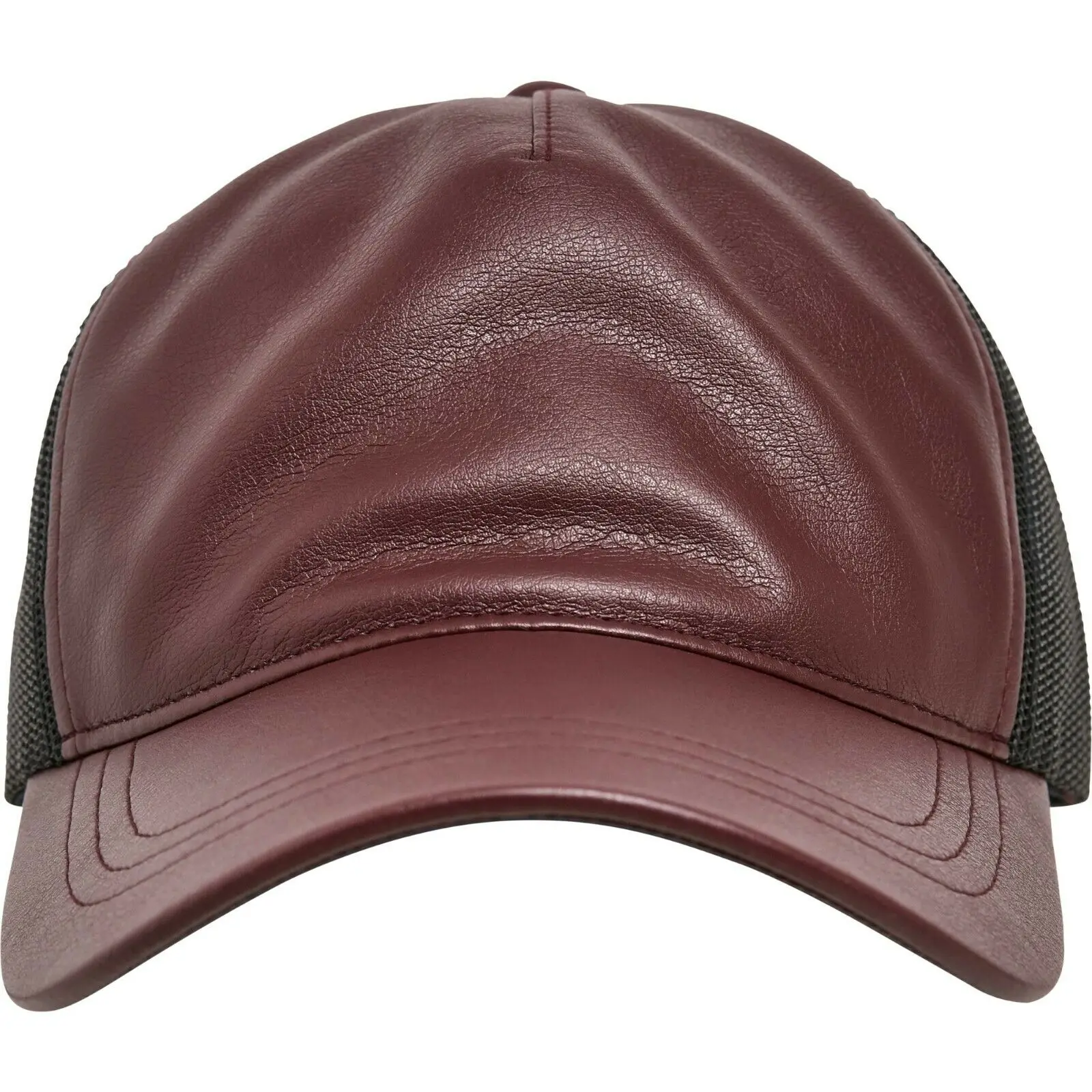 100% Sheepskin Unisex Leather Trucker Cap With Mesh Plain Baseball Black Golf Era Peak Hat Adjustable Strap