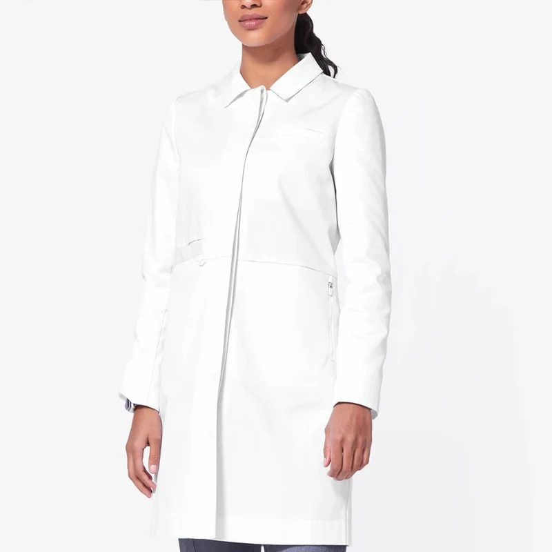 New Designs 3 Pockets Medical Nurse Scrub Uniforms for Hospital Staff Top Clothing Black Print Cotton