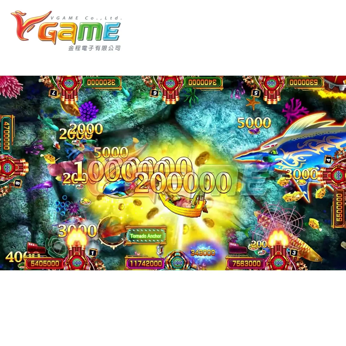 VGAME, 10 игроков, видео, аркадная рыбалка, наборы программного обеспечения, игра в рыбу