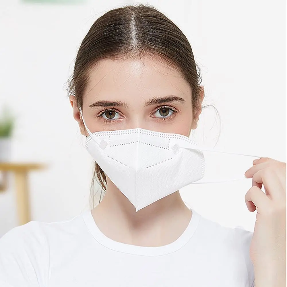 Face Mask Black 5 Layer Cup Dust Safety Masks Filter Efficiency 95% Breathable Elastic Ear Loops Black Masks