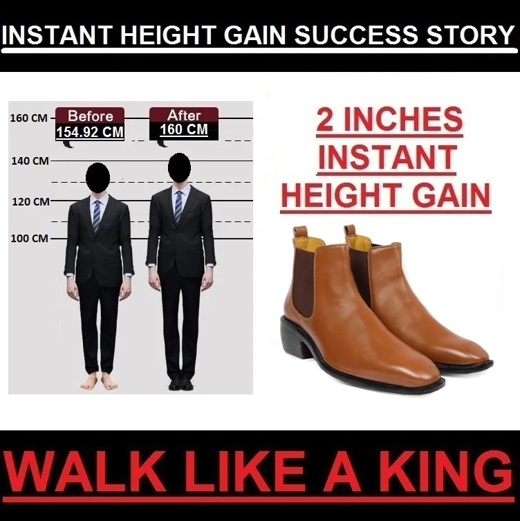 High Fashionable Height Increasing Elevator Men`s Chelsea Boots