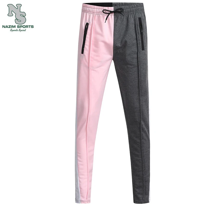 Повседневные штаны розового и серого цвета мужские спортивные для тренажерного зала фитнеса уличные брюки бега