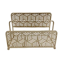 Lovely Gold Color Latest Design Gorgeous Looking Iron Metal Display Magazine Rack F354 Brass EPL Finishing