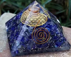 Lapis lazuli organe pyramid flower of Life orgone pyramid