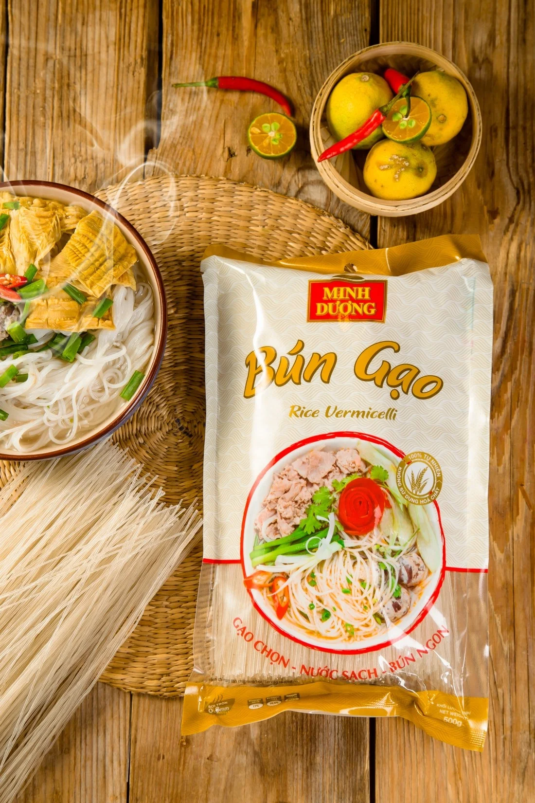 Minh Duong Halal Rice noodle 1.2 mm - Bun gao Minh Duong rice vermicelli for cooking