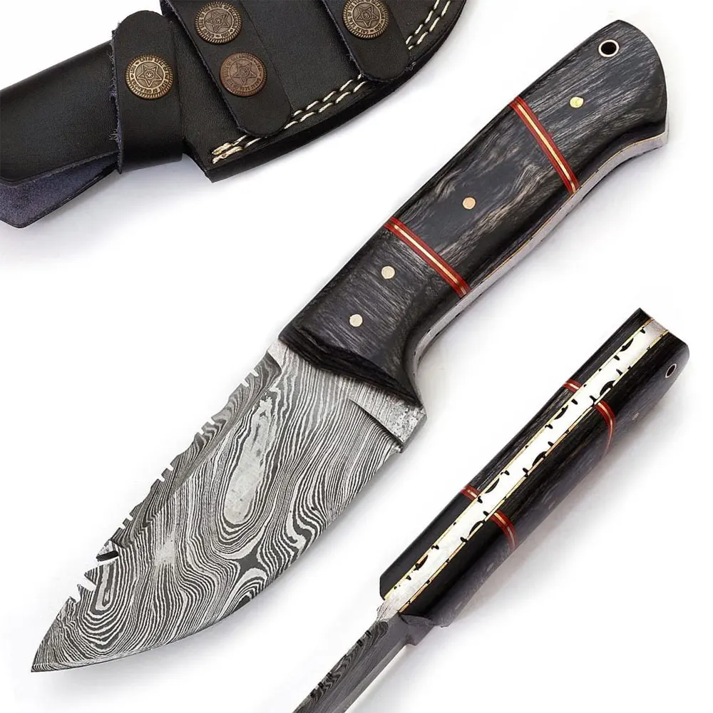
Handmade Skinner Knife Damascus Steel Hunting Knife Damascus Outdoor Knife 