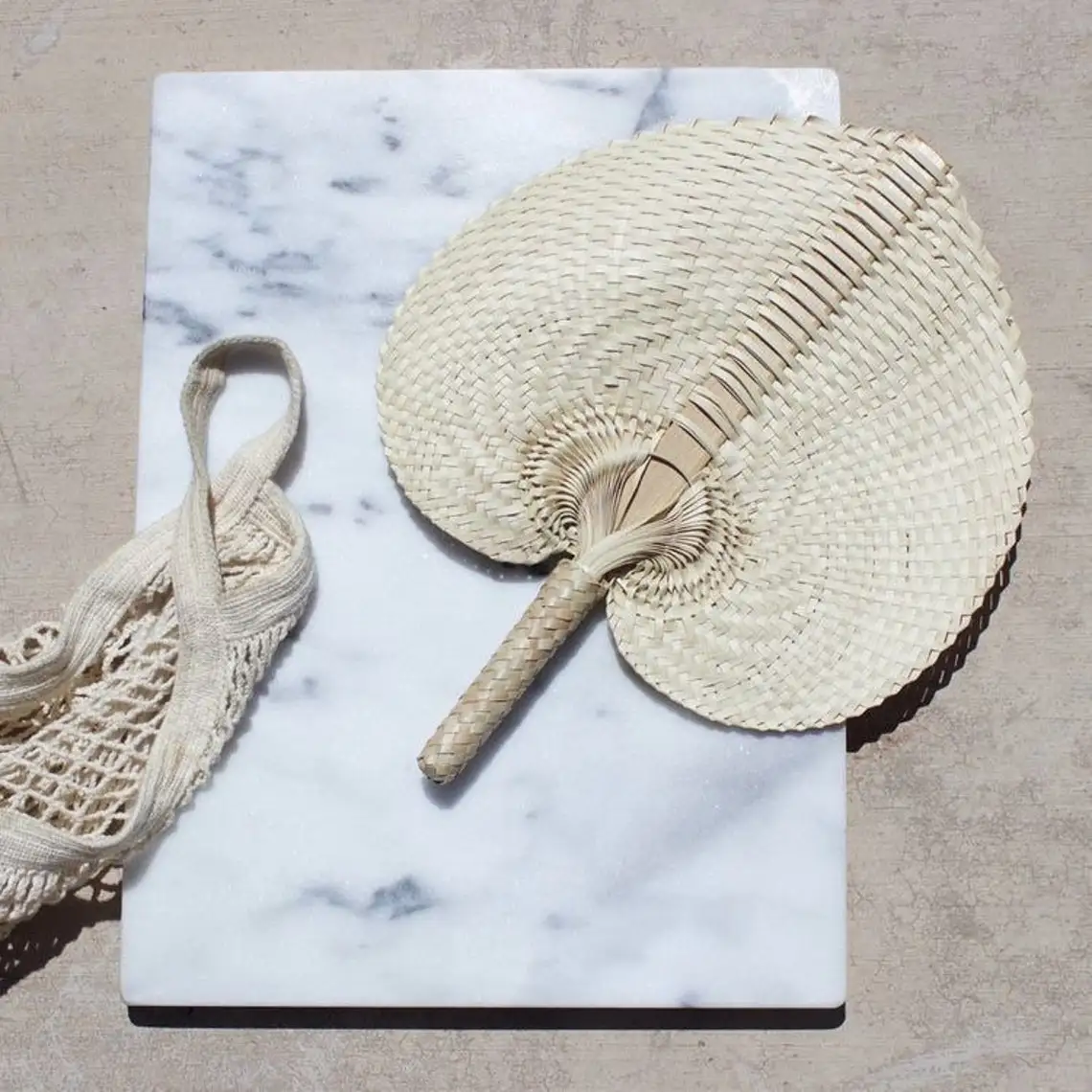 Set of 2 Wall-hanging fans handmade Decor Top Hand Woven Fan