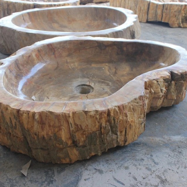 Wash Basin Bali Natural Stone Sink Petrified Wood Sink Bathroom Kitchen Hand Washing