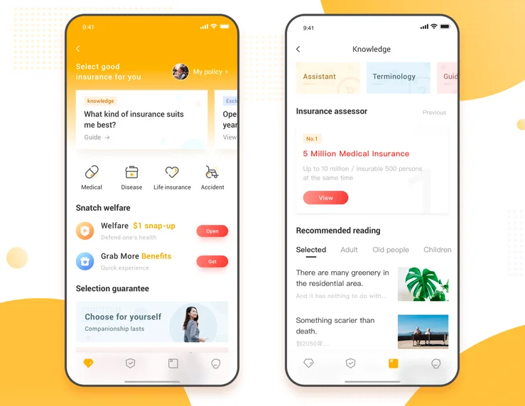 Топ разработка приложения страховочного агента | Дизайн мобильного