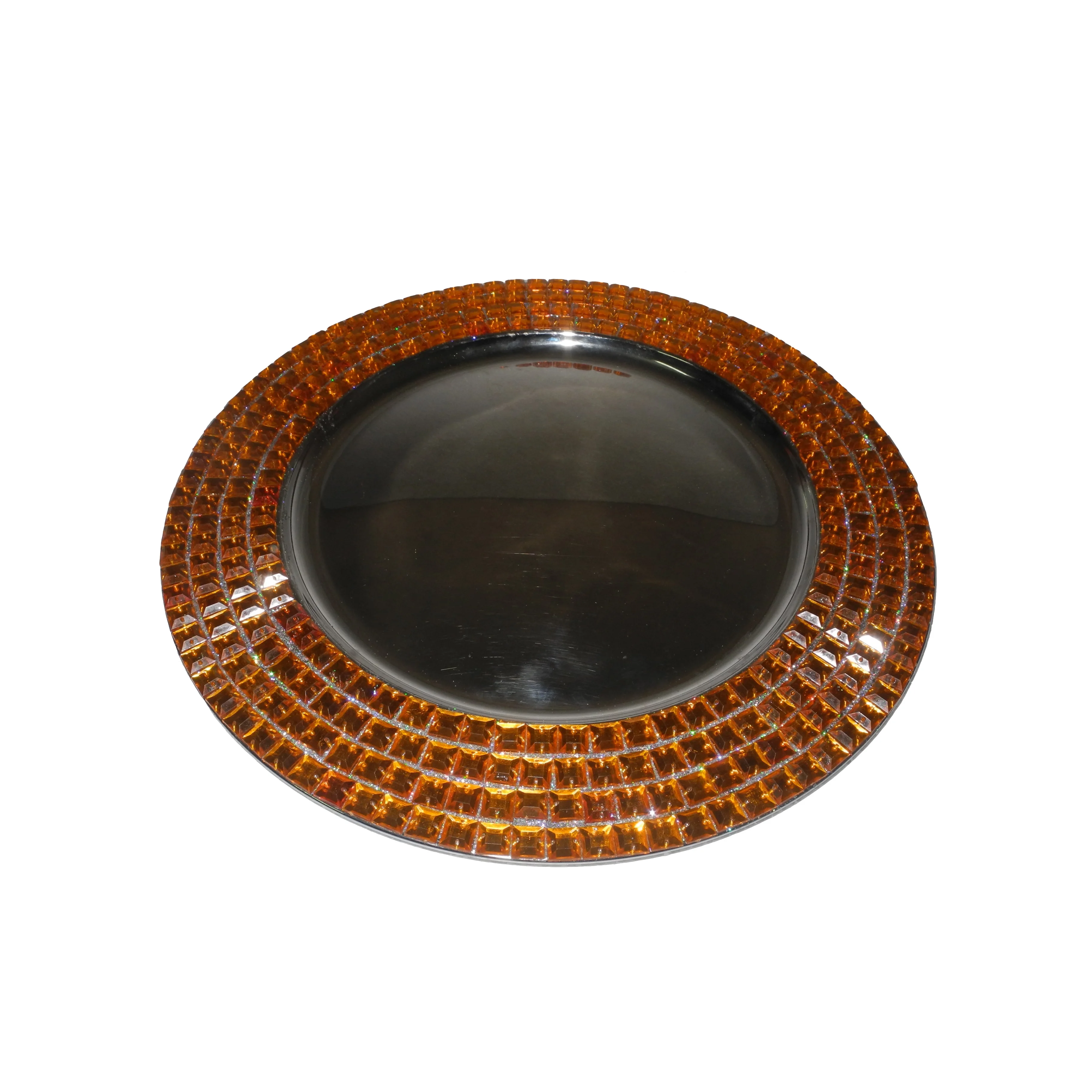  Королевский Отель обеденный стекло появились алмаз границы Декор посуда подставочная тарелка Глянцевая блестящая нержавеющая сталь кухонной раковины