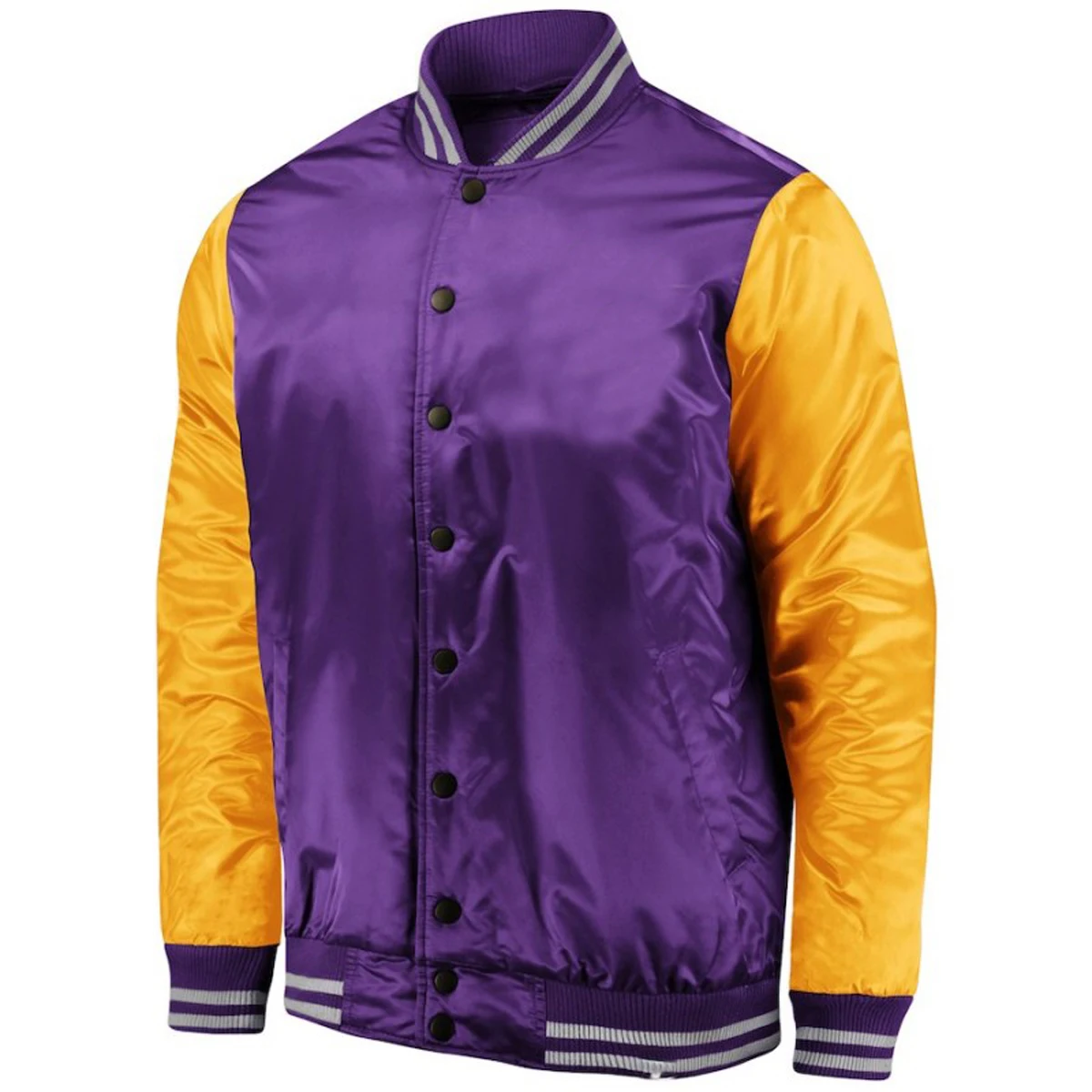 Custom made logo design 100% polyester satin varsities bomber baseball jacket winter men jackets