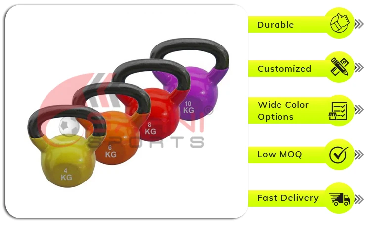 Strength Training / Fitness Accessories Kettle Bell Cast Iron with Vinyl Coating