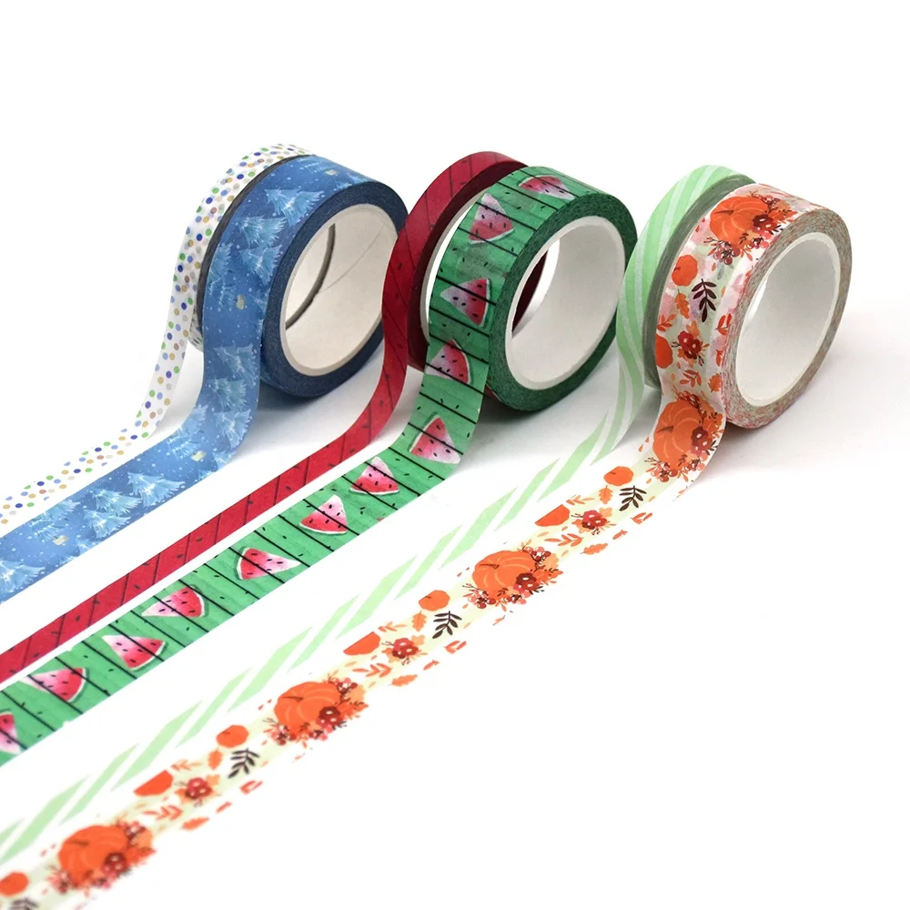 Customise Washi Tape Packaging World Map Your Logo Yellow Custom Waterproof Acrylic 6 Colors Printing and CMYK Masking CN;GUA