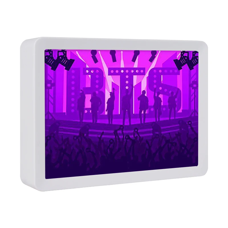 
Kpop BTS Bangtan Boys LED Night Light USB Paper Cut Light Box Home Room Decoration for Party Army Gifts 