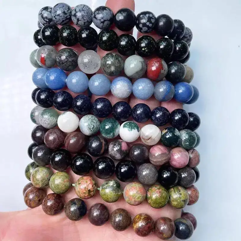 Премиум Агат Круглые браслеты из бисера/оптовая продажа смешанных агатных кристаллов Браслеты Ювелирные изделия/браслеты драгоценных камней весь