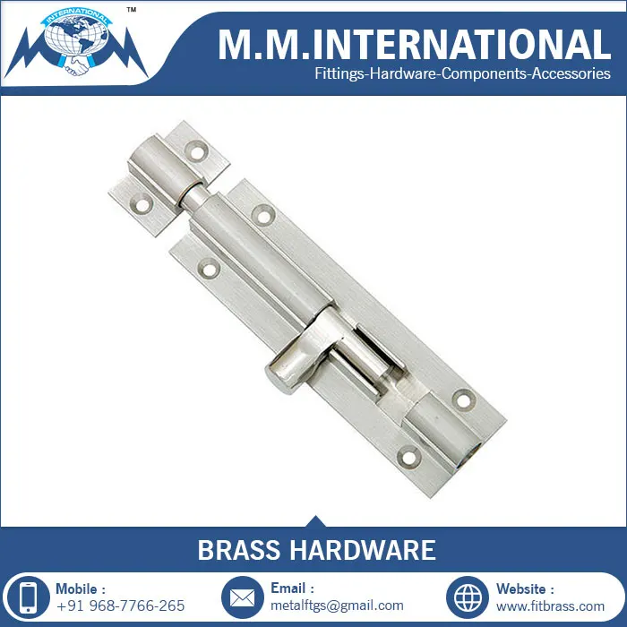 100% Pure Brass Door Tower Bolt