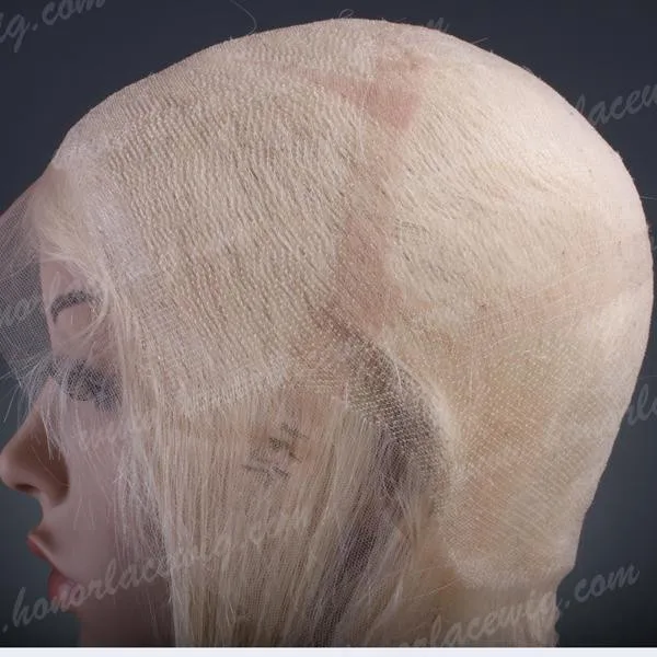 custom full lace wig color #6 14inch 150% density bleached knots around free style silk top 4x4inch just for our customer IN