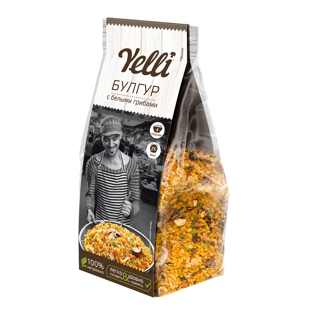 Top quality bulgur with porcini mushrooms in 250g packs, food products