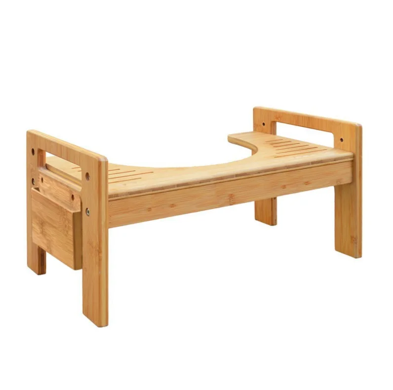 Регулируемый бамбуковый стул для унитаза экологически чистый легко устанавливается