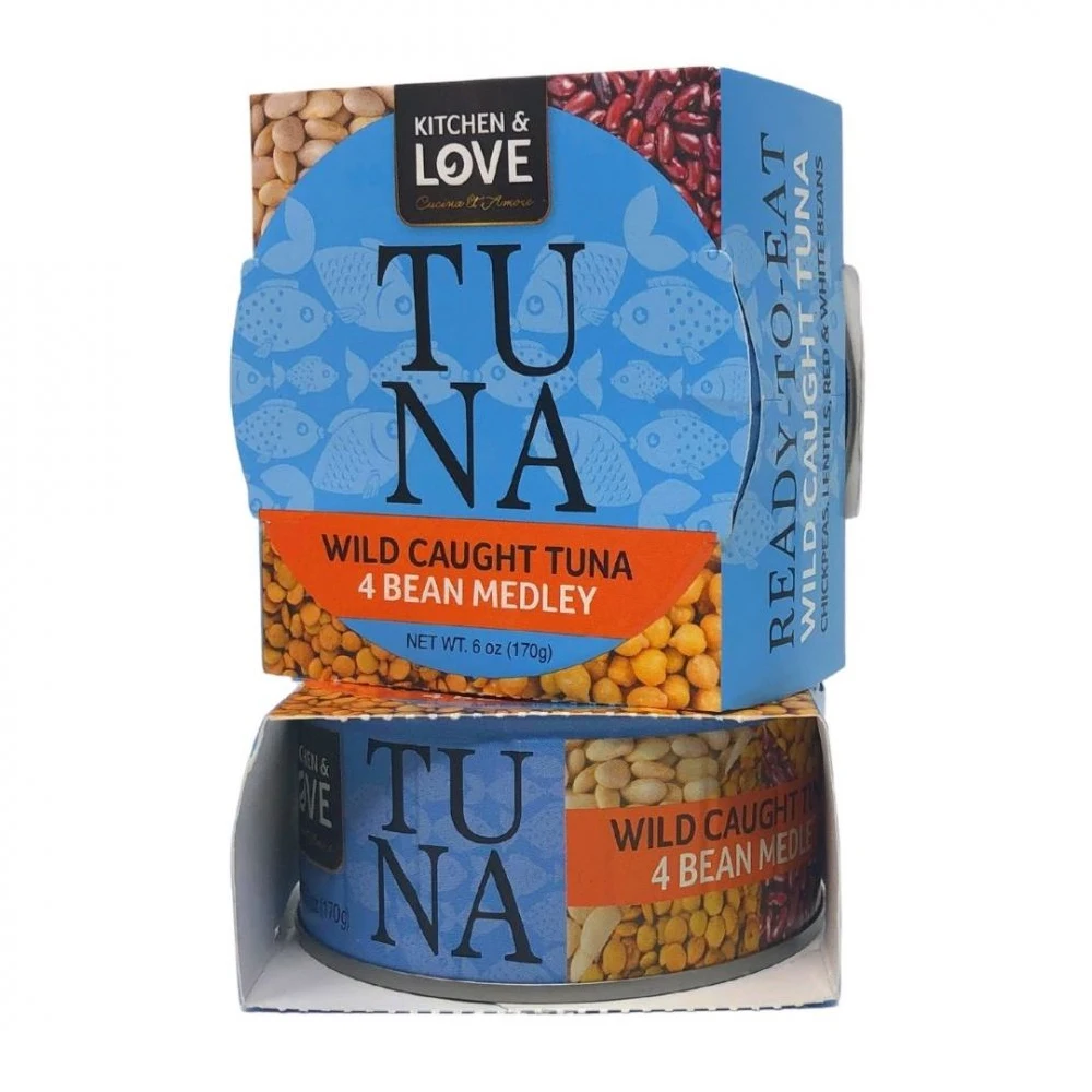 RTE Tuna Meal - 4 Bean Medley Ready To Eat  Food Source Of Protein Healthy Omega-3 Easy Open Lid