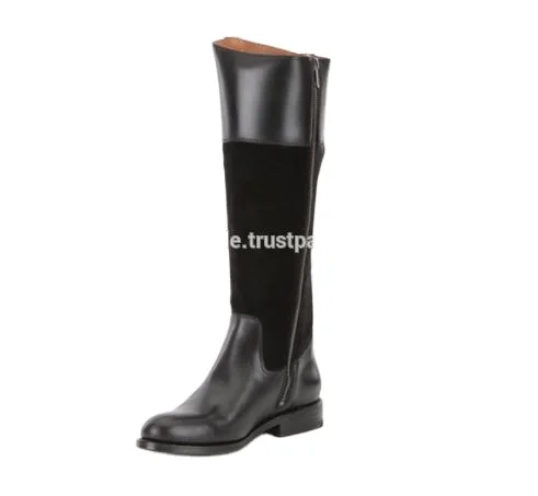 High Quality Suede And Leather Tall Boot For Women Pure Leather Riding Boots Boots Horse Riding