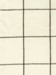 Spring Summer sustainable Plaid windowpane check 165g 100 Linen fabric for dress skirt