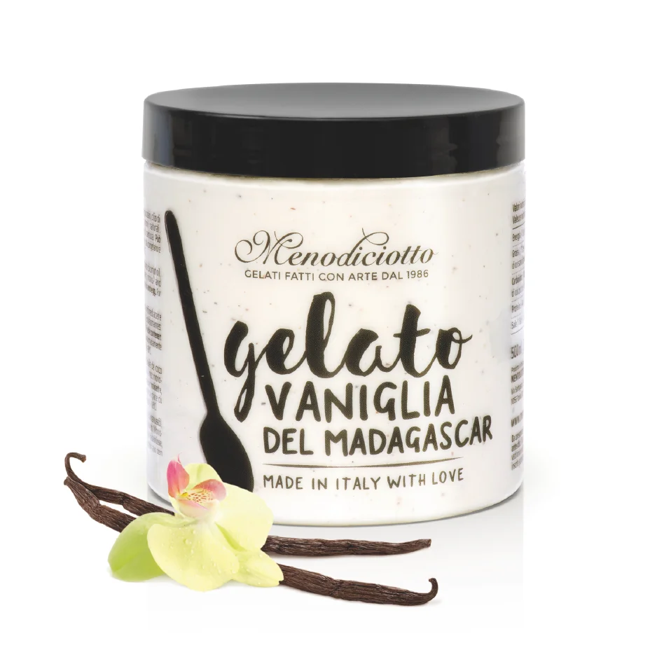 Top Ice Cream Italian Gelato Vanilla Madagascar Artisanal Gluten Free and Vegan  Made In Italy in jar 500ml