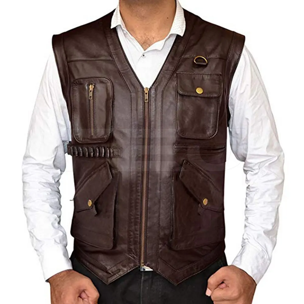 100% Genuine High Quality Leather Vest Custom Fitted Wholesale Leather Vest Accept OEM Casual Wear Regular Solid Pattern Vintage
